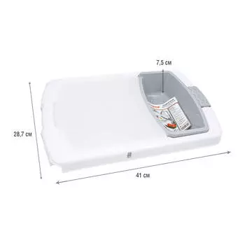 Доска-дуршлаг разделочная Unigood на раковину 41*28,7*7,5см серая