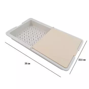 Доска-корзина для нарезки овощей Unigood 39*22,5см пластик серая mg717