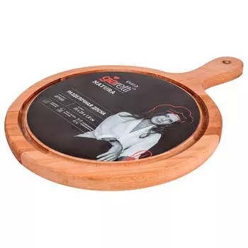 Доска разделочная 35*25*18см Giaretti Natura круглая дерево ручка gr1062нат