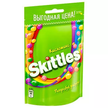 Драже скиттлс 100 г кисломикс в сахарной глазури ригли