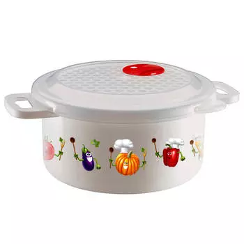 Емкость д/холодильника и свч пластиковая с декором 19 см 1,8л бытпласт 4311730