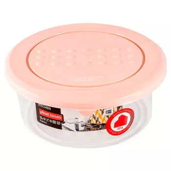 Емкость д/хранения продуктов 0,5 л паттерн круглая пудровый pt1098/кпд-26