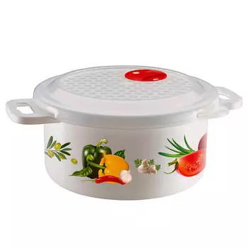 Емкость для холодильника и свч 0,9л 150 мм Бытпласт с декором 4311727