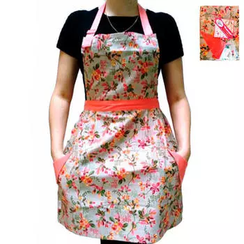 Фартук д/кухни домвелл барбарис рогожка с карманами и отделкой 240483