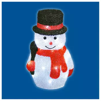 Фигура снеговик Uniel светодиодный 18х15х27см белый свет 11034