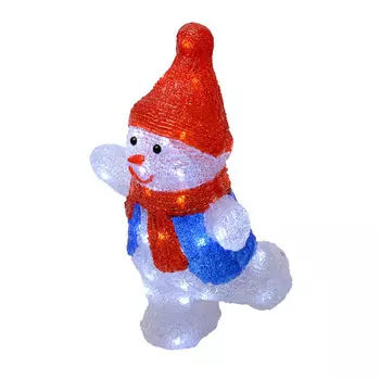 Фигура снеговик Uniel светодиодный на 1 ножке 22х17х34см белый свет 11030