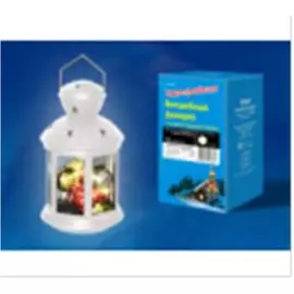 Фонарь новогодний юниель с гирляндой внутри на батарейке 10 светодиодов rgb свет ul-00005490