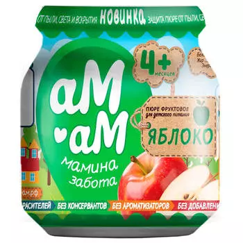 Пюре Ам-Ам 90г яблоко с 4 месяцев
