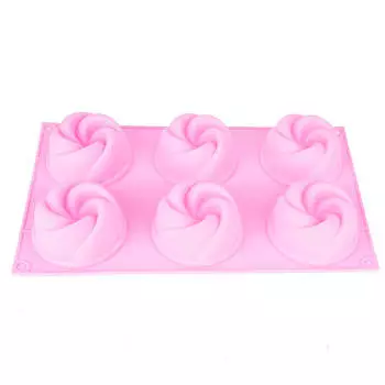 Форма для выпечки 29,5*17*4см цветочный аромат 6 ячеек силикон 9902610