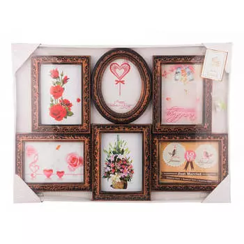 Фоторамка-коллаж 60*44*3 см на 6 фото 13*18 см 596-158