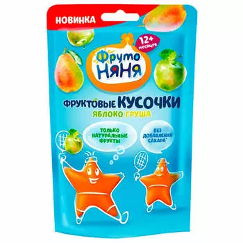 Фруктовые кусочки фрутоняня 15г яблоко груша с 12 месяцев