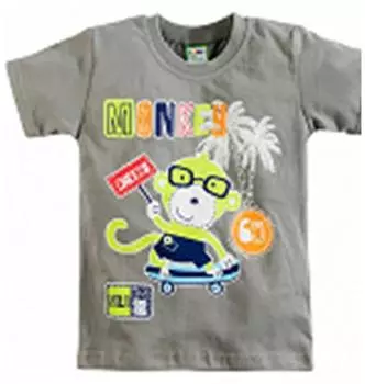 Футболка для мальчика серый р.2-5 такро 06к-2/5