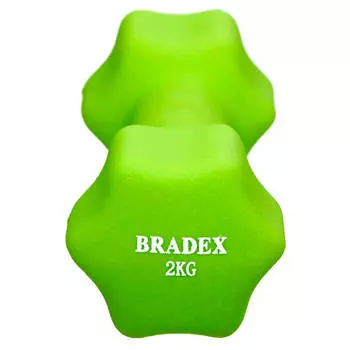 Гантель Bradex неопреновая 2кг салатовая