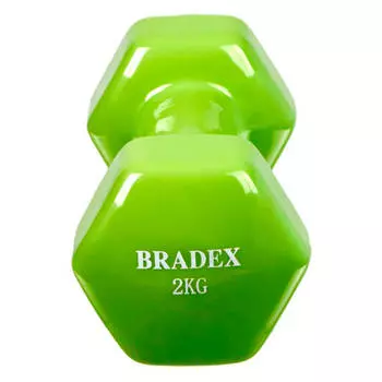 Гантель обрезиненная салатовая 2 кг