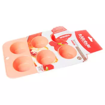 Форма силиконовая для маффинов 6шт Attribute априкот abs309