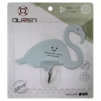 Крючок 1шт 14,5*13,5см Absolut Home фламинго голубой 5164