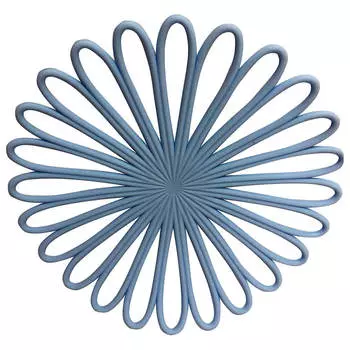 Подставка под горячее ромашка силикон голубая