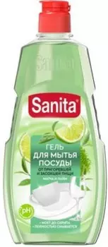 Гель для мытья посуды санита 450 г от пригоревшей и засохшей пищи матча и лайм