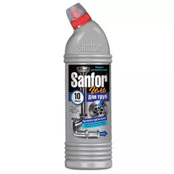 Гель для прочистки труб 750г Sanfor на кухне растворение жира