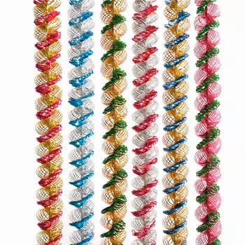 Гирлянда Спираль двойная 35мм 2м красный с золотом г-217/1