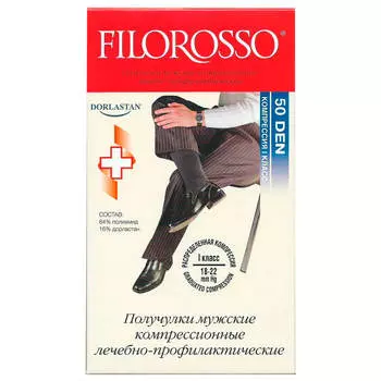 Гольфы мужские филороссо профилактика 50 den 1 класс черный р.2