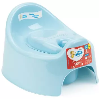 Горшок детский литтл ангел ай эм с крышкой голубой la2701bl
