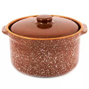 Горшок-сотейник для запекания 1,5л мрамор коричневый 1гс3мк-6