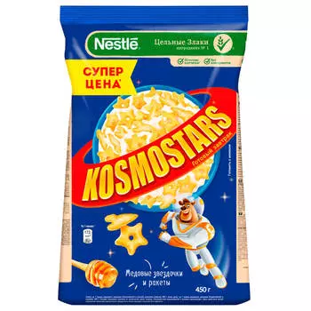 Готовый завтрак космостарс 225 г медовые звездочки + 1 в подарок нестле