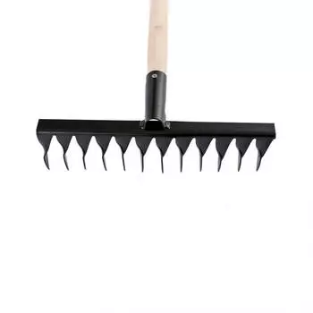 Грабли 12-зубые 32см с черенком витые сибртех россия 61744