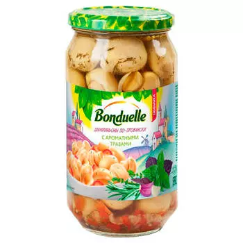 Грибы Bonduelle 580г шампиньоны маринованные по-провансальски ст/б