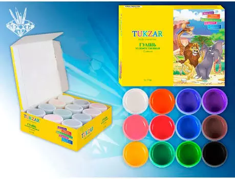 Гуашь 12цв художественно-оформительская 88323