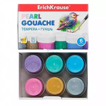 Гуашь 6цв Erich Krause реал 20мл 20177