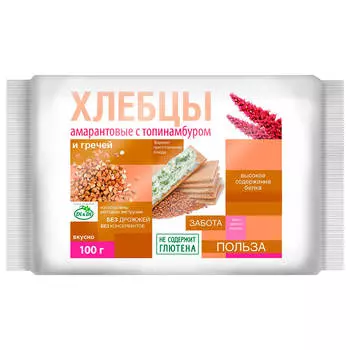 Хлебцы Di&amp;Di амарантовые с гречей 100г без глютена