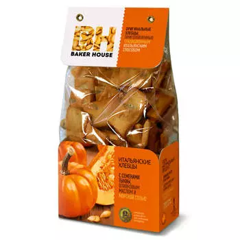Хлебцы итальянские Baker House 250г с семенами тыквы, оливковым маслом раменское