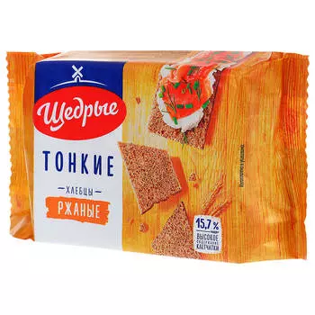 Хлебцы Щедрые 170г ржаные тонкие