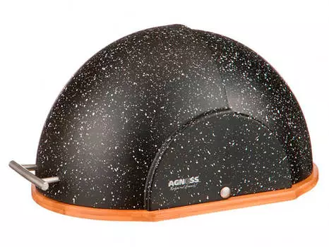 Хлебница деревянная с пластиковой крышкой мрамор 36*26*20см 938-013