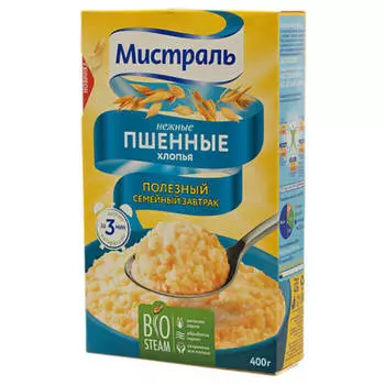 Хлопья Мистраль 400г пшенные
