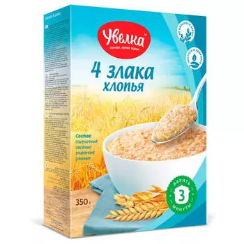 Хлопья Увелка 350г 4 злака