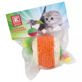Игрушка для кошек Европа сизалевый шар 7см оранжевый ks3033