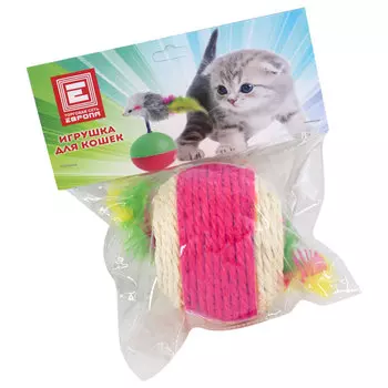 Игрушка для кошек Европа сизалевый шар 7см розовый ks3033