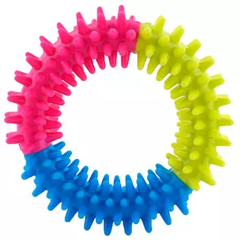 Игрушка для собак бигзу кольцо цветное с шипами 08036