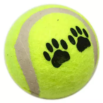 Игрушка для собак бигзу мяч 6,5см теннисный с отпечатком лап 05505
