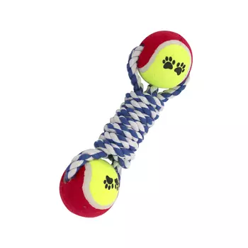 Игрушка для собак Европа канат с двумя мячами 25см хлопок