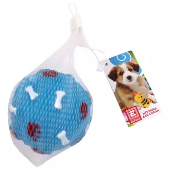 Игрушка для собак Европа мяч с пищалкой 7,5см пвх синий kt3009