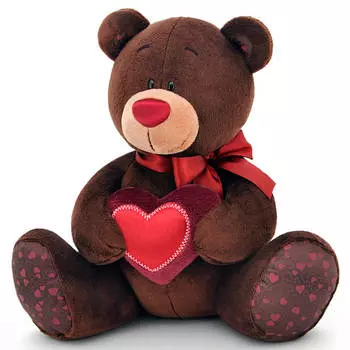 Игрушка мягкая чоко&amp;милк медведь с сердцем 25 см c003/25