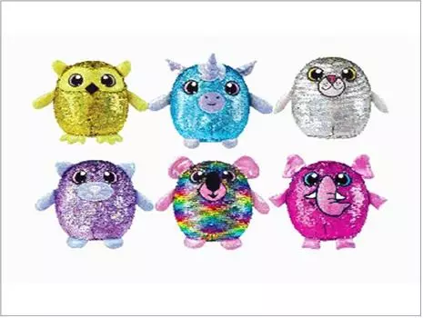 Игрушка мягкая фигурки животных шиммиз в пайетках в ассортименте sh01053_