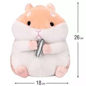 Игрушка мягкая Хуада хомяк 26*18см бежевый mg730