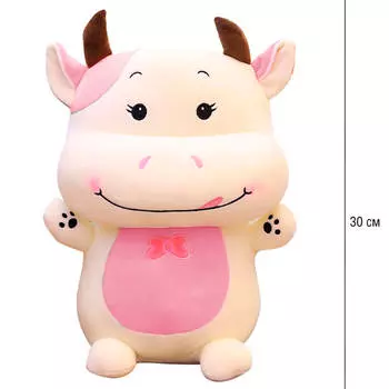 Игрушка мягкая Хуада коровка 30см серый mg722