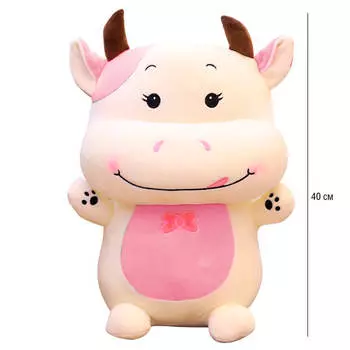 Игрушка мягкая Хуада коровка 40см розовый mg723