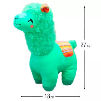 Игрушка мягкая Хуада лама 27*18см зеленый mg729